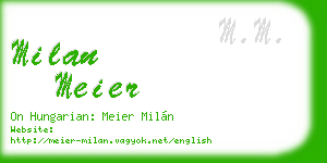 milan meier business card